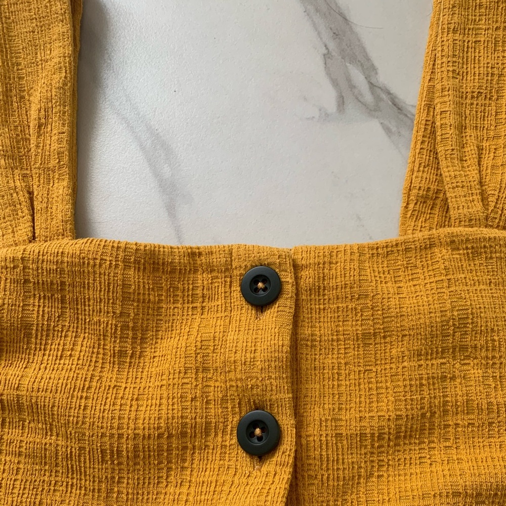 Madewell button down midi dress in mustard